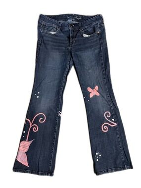 Y2K Painted Butterfly Low/Mid-rise Jeans